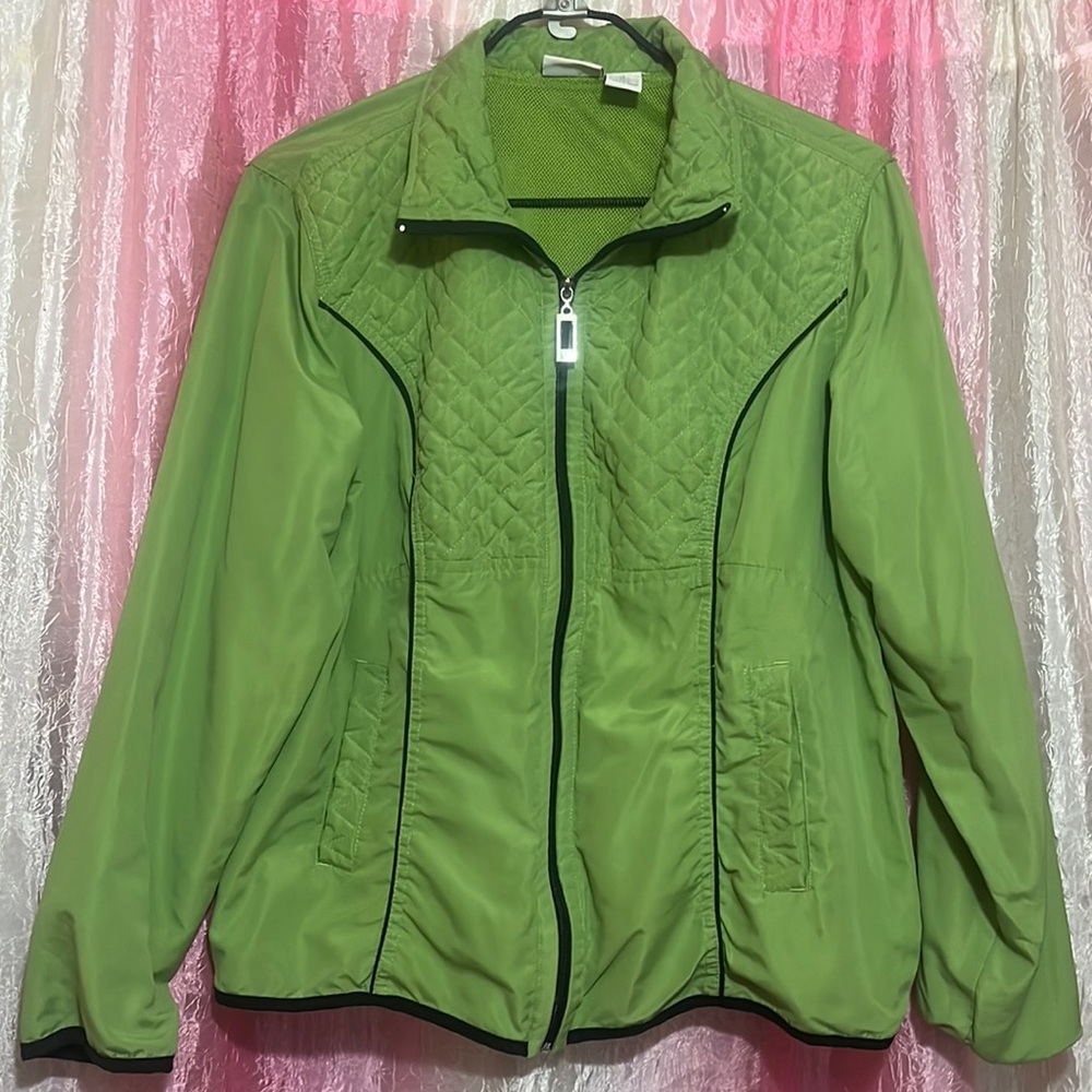 Women’s LARGE Kim Rogers Green Windbreaker